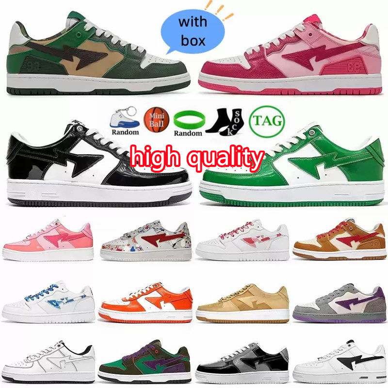 Bapestas Baped Designer Casual Shoes Platform Sneakers Bapesta Sk8 Sta Patent Leather Green Black White Plate-forme for Men Women Trainers Jogging, Colour# 1
Bapestas Baped Designer Casual Shoes Platform Sneakers Bapesta Sk8 Sta Patent Leather Green Black White Plate-forme for Men Women Trainers Jogging, Colour# 1