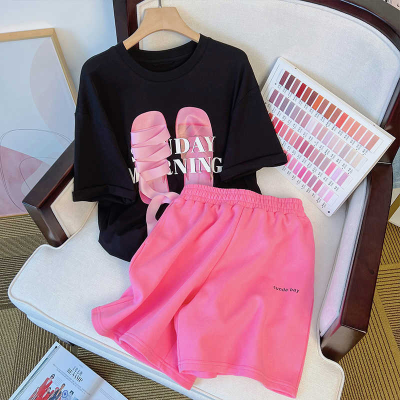 Two Piece Dress Cotton Sportswear Shorts Suit Women Summer 2022 Fashion Streetwear O Neck Short Sleeve T-shirts With Casual Pants 2 Piece Set T230113, Pink
Two Piece Dress Cotton Sportswear Shorts Suit Women Summer 2022 Fashion Streetwear O Neck Short Sleeve T-shirts With Casual Pants 2 Piece Set T230113, Pink