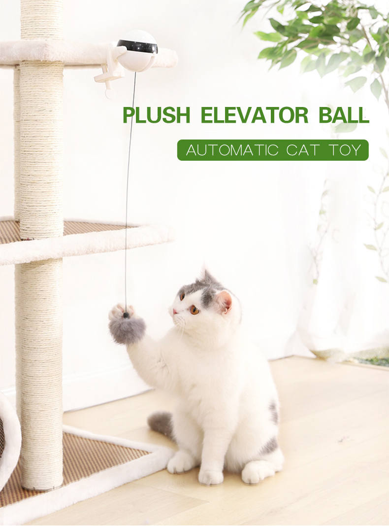 Update Cat Toys Smart Toy Electric Automatic Lifting Motion Pet Plush Ball For Cats Interactive Puzzle Rolling Jumping