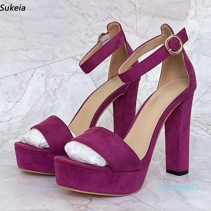 Sukeia Women Ankle Strap Sandals Faux Suede Chunky Heels Open Toe Beautiful Purple Party Shoes Ladies US Plus Size 5-20
Sukeia Women Ankle Strap Sandals Faux Suede Chunky Heels Open Toe Beautiful Purple Party Shoes Ladies US Plus Size 5-20