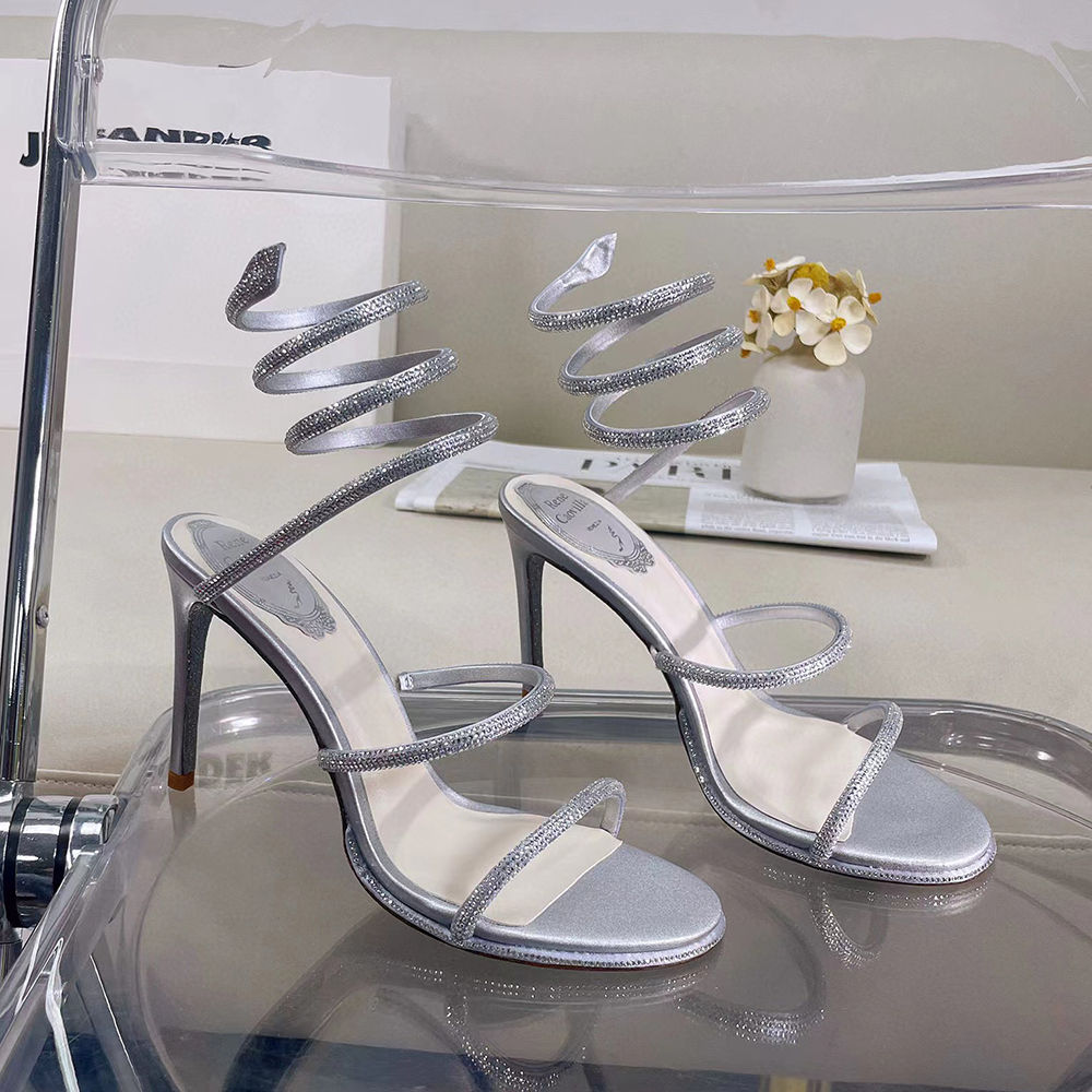 621s Sandals Rhinestone Snake Strass stiletto sandals Rene Caovilla Cleo 95mm Evening shoes women's high heels Ankle Wrapa, 39#
621s Sandals Rhinestone Snake Strass stiletto sandals Rene Caovilla Cleo 95mm Evening shoes women's high heels Ankle Wrapa, 39#