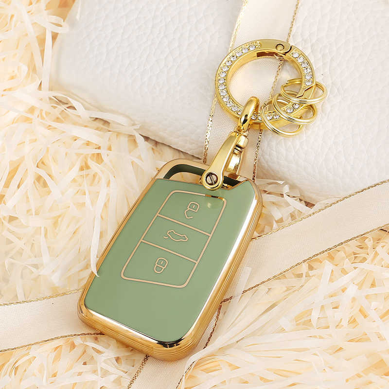 TPU Car Smart Key Fob Case Cover For VW PASSAT B8 Arteon Atlas New Jetta Skoda Kodiaq Superb A7 Auto Accessories Chain 0109
