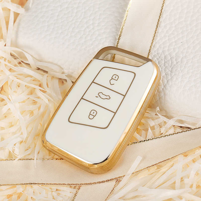 TPU Car Smart Key Fob Case Cover For VW PASSAT B8 Arteon Atlas New Jetta Skoda Kodiaq Superb A7 Auto Accessories Chain 0109