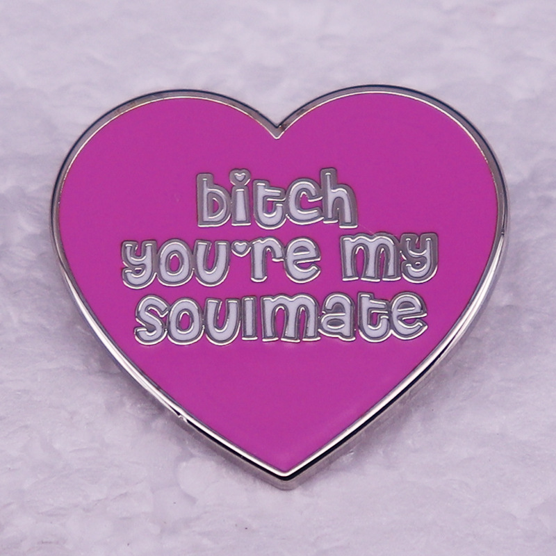 Bitch You are my soul mate brooch excitement American drama lines pink love badge good friend gift, As picture
Bitch You are my soul mate brooch excitement American drama lines pink love badge good friend gift, As picture