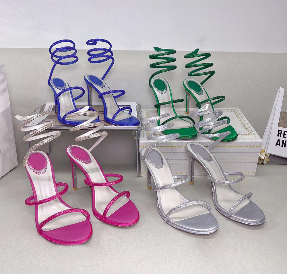 heeled High rene Rene sandals Crystal studded Snake Strass Ankle Wraparound shoes factory footwear 95mm Luxury Designers Heel sandals Evening shoes, 10#
heeled High rene Rene sandals Crystal studded Snake Strass Ankle Wraparound shoes factory footwear 95mm Luxury Designers Heel sandals Evening shoes, 10#