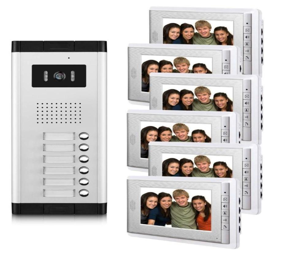 681012 Unit Apartments Video Intercom System 7 Inch Door Phone Kit Doorbell For 612 Household Apartment Phones