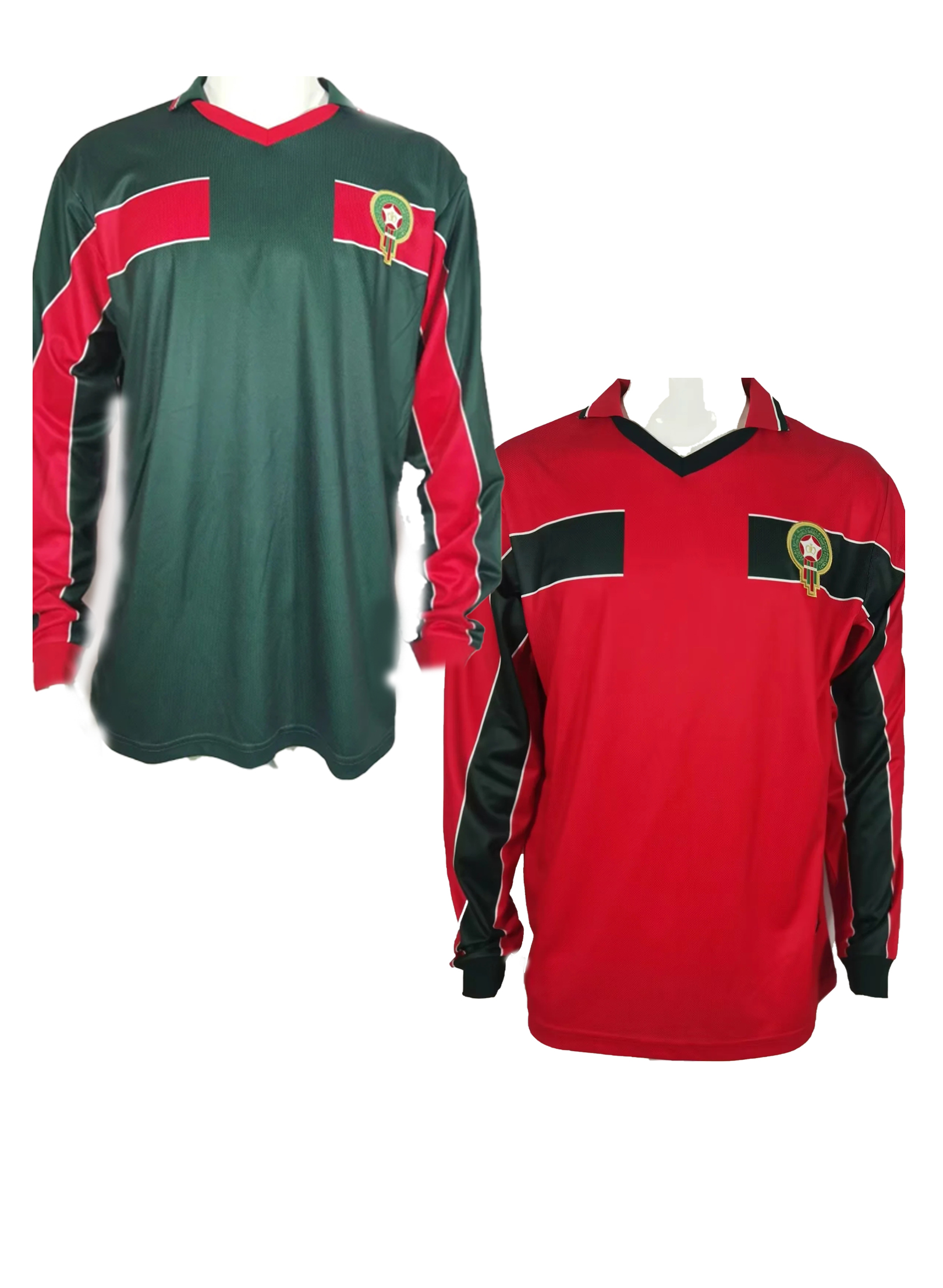 1998 Morocco long sleeves Soccer Jerseys old Retro Thai Quality Jersey BELHANDA 10 BOUFAL 9 ZIYECH 7 BENATIA 5 BOUTAIB 13 BOUSSOUFA 14 HARIT custom football kits shirt
