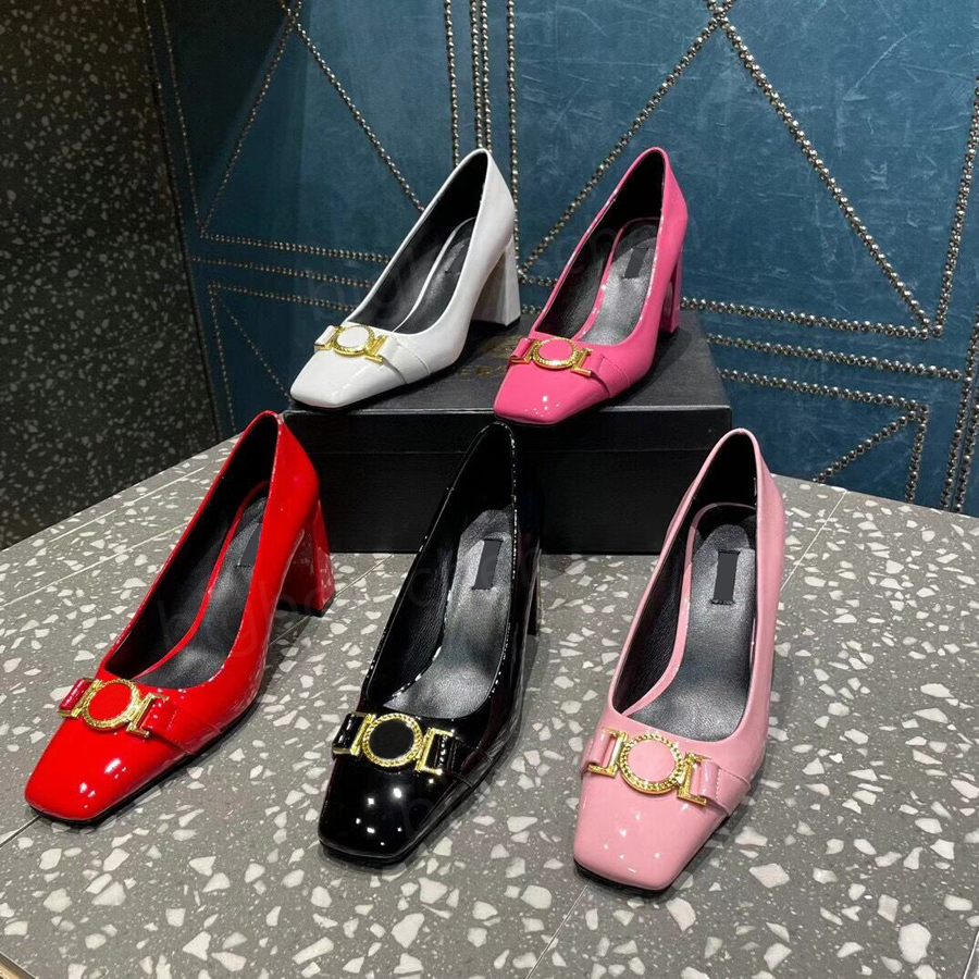 Designer Women's High Heels Formal Shoes Fashion Designer Metal Buckle Head Like Patent Leather Wedding Shoes 7.5CM Sexy Bar Banquet Office Career Party Chunky Heel, Red
Designer Women's High Heels Formal Shoes Fashion Designer Metal Buckle Head Like Patent Leather Wedding Shoes 7.5CM Sexy Bar Banquet Office Career Party Chunky Heel, Red