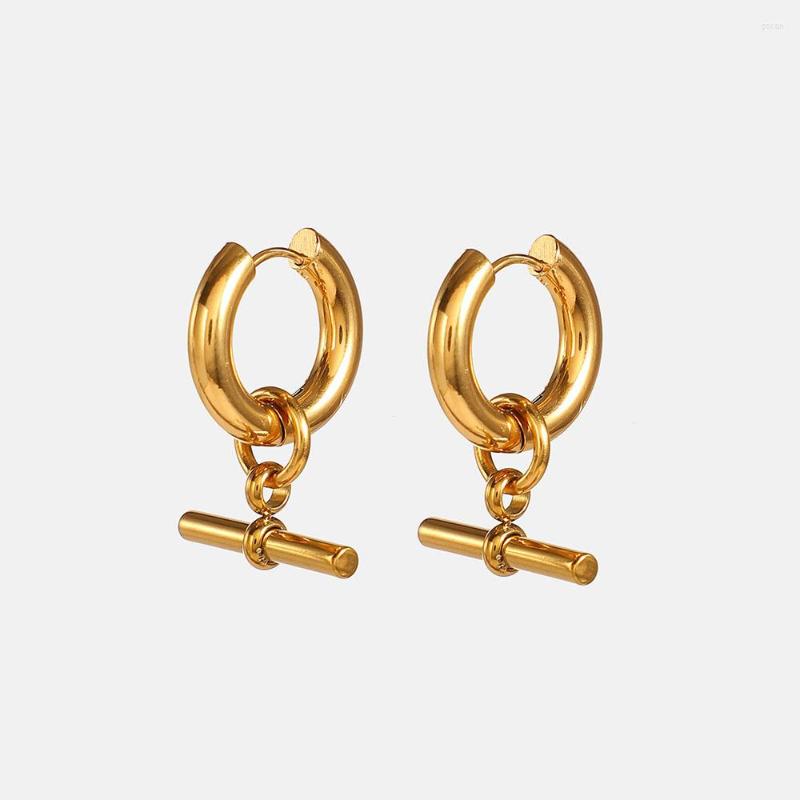 Hoop Earrings 2023 Gold Plated Stainless Steel T-stick Pendant For Ladies Women Metal Dangle Earring Waterproof Jewelry
Hoop Earrings 2023 Gold Plated Stainless Steel T-stick Pendant For Ladies Women Metal Dangle Earring Waterproof Jewelry
