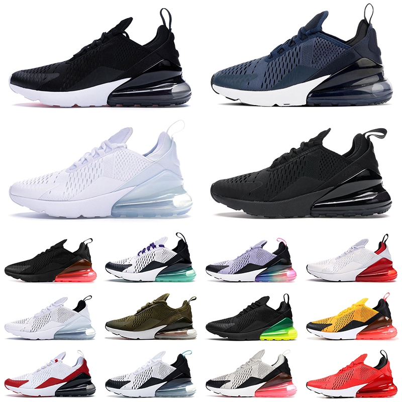270 react running shoes air 270s Triple Black White Grape Navy Blue Medium Olive Dusty Cactus USA Habanero Red Be True airsmx men women trainers sports max 27C sneakers, A18 white mesh 36-45