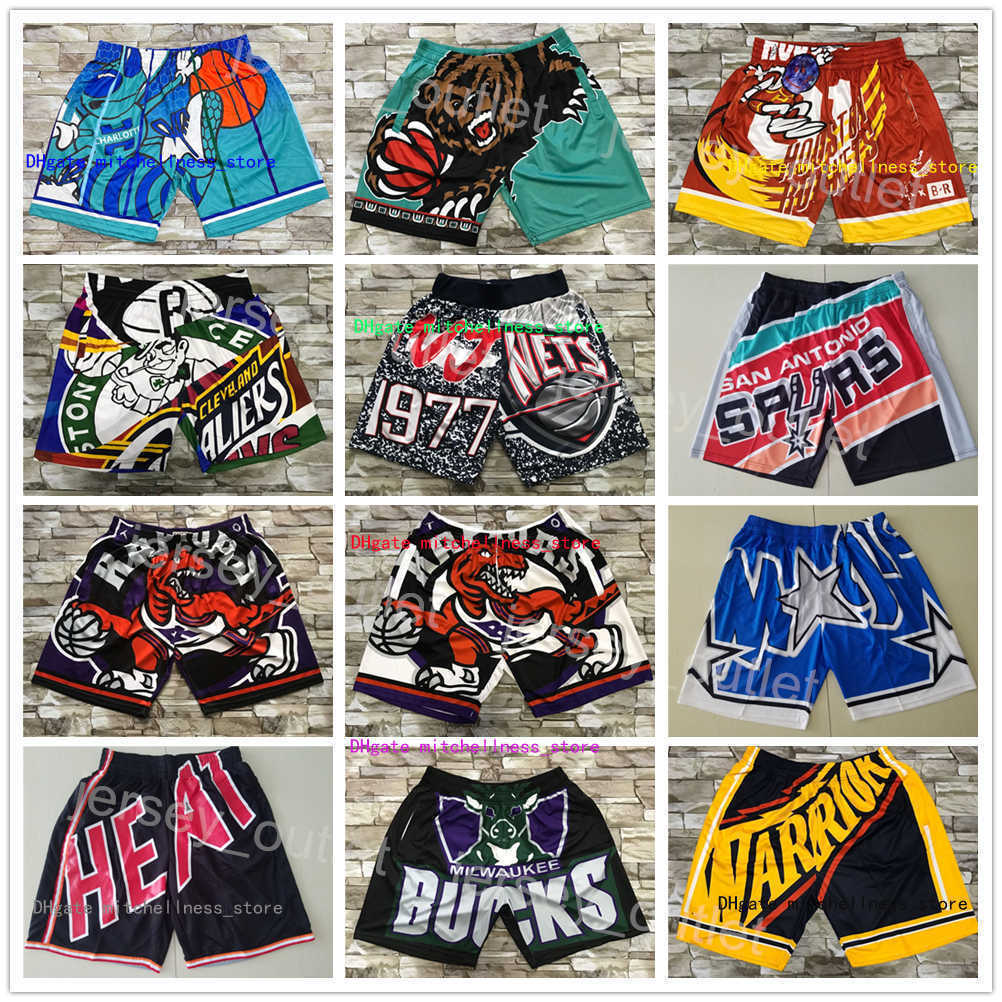 Men Basketball Just Don Mitchell and Ness Shorts 1997 Retro Western Eastern Running Elastic Waist Wear Sweatpants Hip Pop Sport Drawstring
