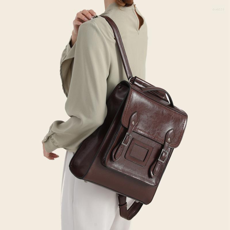 School Bags Genuine Leather Women Backpack Rucksack Cross Body Shoulder Bag Girls Female Natural Skin Book Laptop Messenger J32, Brown
School Bags Genuine Leather Women Backpack Rucksack Cross Body Shoulder Bag Girls Female Natural Skin Book Laptop Messenger J32, Brown