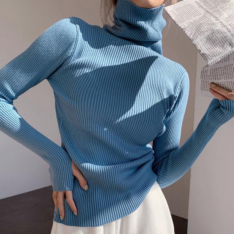 Womens Sweaters Cmaz Autumn And Winter Lazy Style Japanese-style Retro Soft Glutinous Turtleneck Sweater Design Sense Niche Gentle Pullo