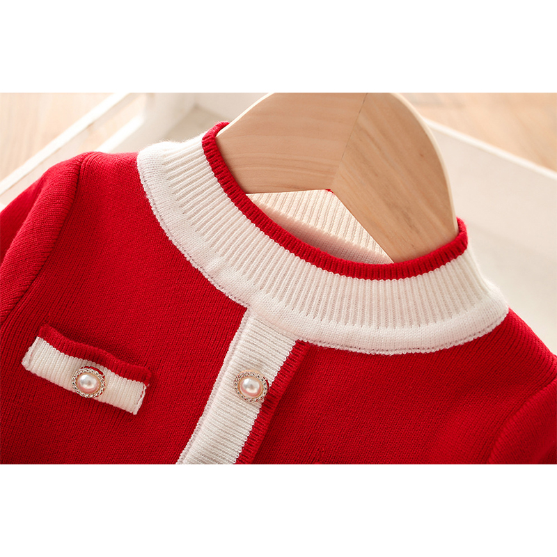 Child Girls Dress Long Sleeve Knitted Sweater Dress for Baby Girl Elegant Christmas Dress Kids Clothing