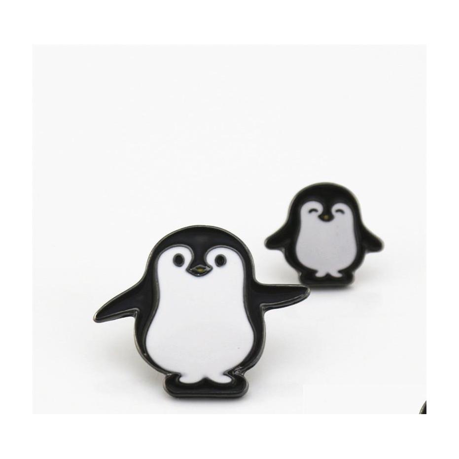 Pins Brooches Pin Harajuku Alloy Enamel Kawaii White Black Penguin Badges Lapel Pins Safe Brooch Scarf Cool Boy Women Jewelry Gifts Dhbpi