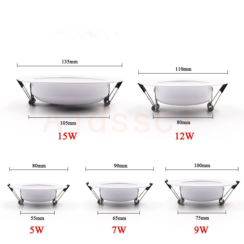 LED Downlights 220V 5W 7W 9W 12W 15W Recessed in LED Ceiling Downlight Light Lamp Indoor Lighting Warm White Cold White