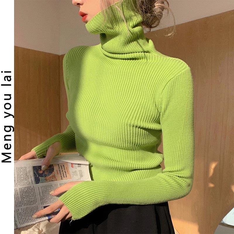 Womens Sweaters Cmaz Autumn And Winter Lazy Style Japanese-style Retro Soft Glutinous Turtleneck Sweater Design Sense Niche Gentle Pullo