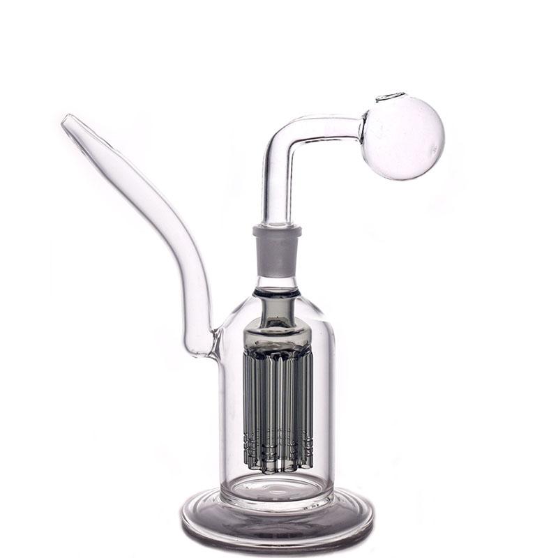 8 inchs Tall beaker Bong Smoking Glass Oil Burner Pipe Water Bongs 8 Arm Tree Perc Hookah Downstem Perc with glass oil burner pipe