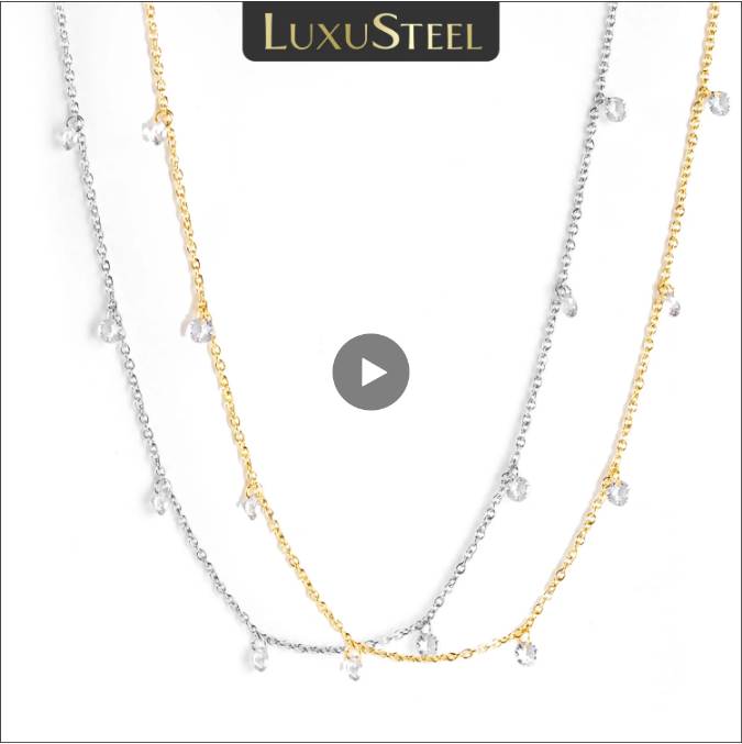 Dainty Luxury Stainless Steel Necklace Women Gold Color Round CZ Crystal Charm Collar Bijoux Acier Inoxidable Femme
Dainty Luxury Stainless Steel Necklace Women Gold Color Round CZ Crystal Charm Collar Bijoux Acier Inoxidable Femme