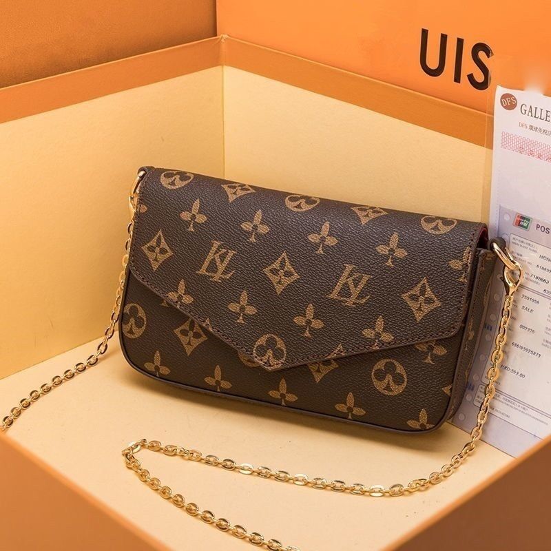 Luxurys designers handbag Felicie Evening Bag Embossing Genuine Leather Handbags Shoulder handbag Clutch Tote Chain Messenger Shopping Purse with box