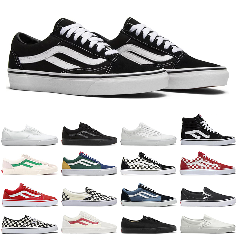 

2023 men women casual shoes canvas sneakers old skool classic vintage black white red blue slip on mens skateboard trainers size 36-45, 11