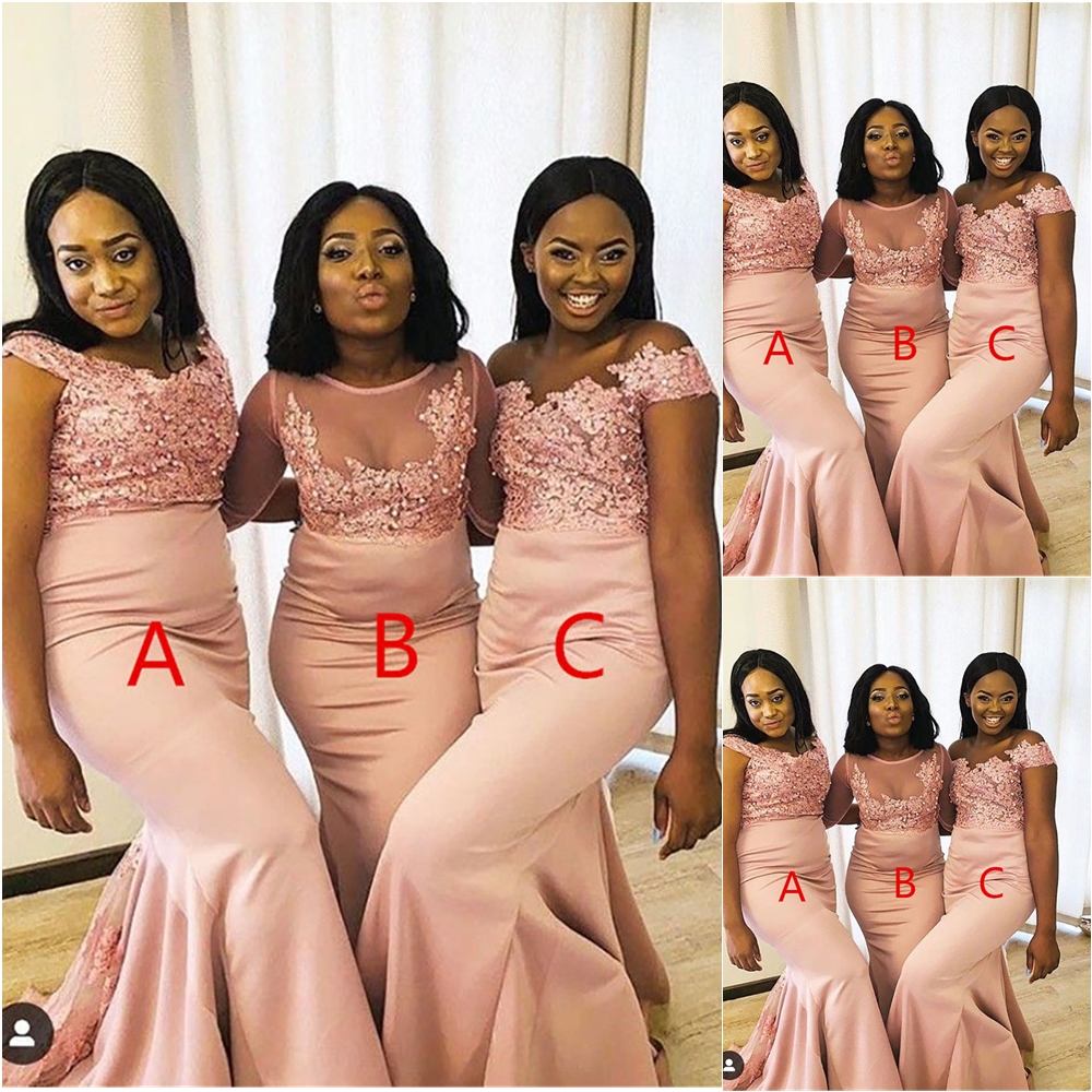 Elastic Satin Mermaid Floor-Length Bridesmaid Dresses New Custom Formal Dresses Bateau Dress Sleeveless Prom Party Gown