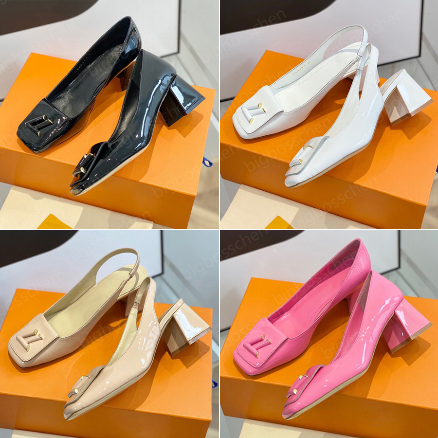 New high heels ladies dress shoes designer fashion leather square head professional bar wedding shoes black white playful elastic strap formal sandals size 35-40, Black lacquer
New high heels ladies dress shoes designer fashion leather square head professional bar wedding shoes black white playful elastic strap formal sandals size 35-40, Black lacquer