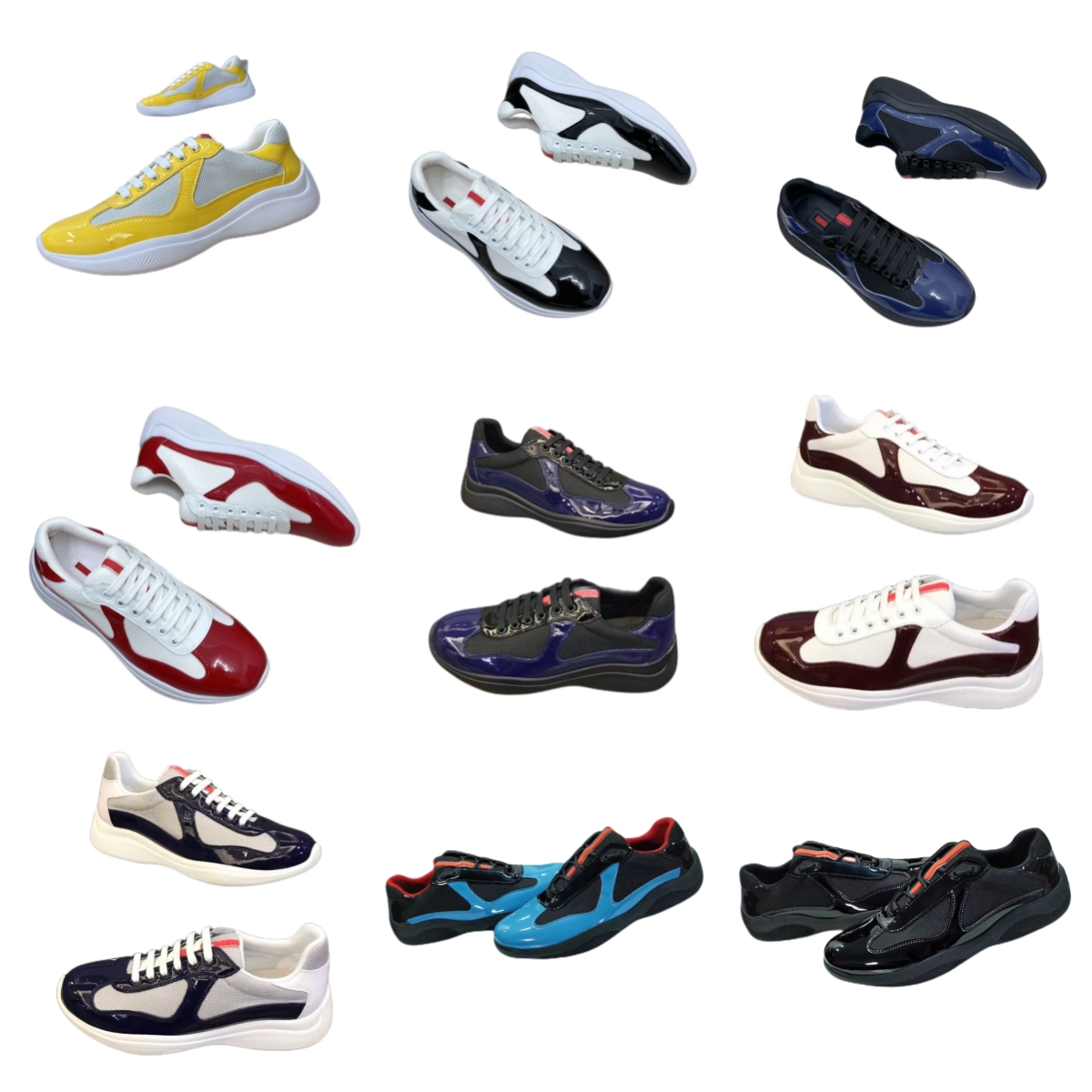 Luxury Designer Men Patent Leather Shoes Women Splicing Mesh Stitching Red White Sneaker Lace Up Shoes Leathers Lining Rubber Sole Large Size with Box Size35-46, 11
Luxury Designer Men Patent Leather Shoes Women Splicing Mesh Stitching Red White Sneaker Lace Up Shoes Leathers Lining Rubber Sole Large Size with Box Size35-46, 11