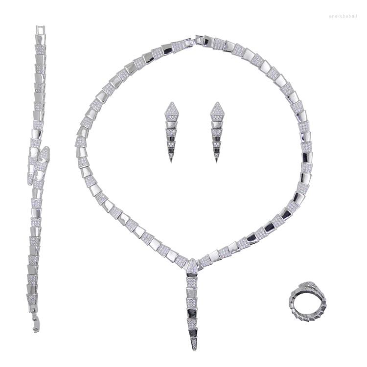 Necklace Earrings Set Fashion Classic Luxury Snake 4piece Bracelet Ring Earring Zircon Women Girl Wedding Bridal Party Jewelry, Picture shown
Necklace Earrings Set Fashion Classic Luxury Snake 4piece Bracelet Ring Earring Zircon Women Girl Wedding Bridal Party Jewelry, Picture shown