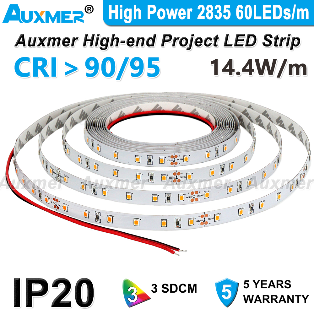 Auxmer High Power 2835 60LEDs/m LED Strip Lights CRI95/CRI90 14.4W/m 12/24V IP20 Non-waterproof Red Green Blue Amber Yellow
Auxmer High Power 2835 60LEDs/m LED Strip Lights CRI95/CRI90 14.4W/m 12/24V IP20 Non-waterproof Red Green Blue Amber Yellow