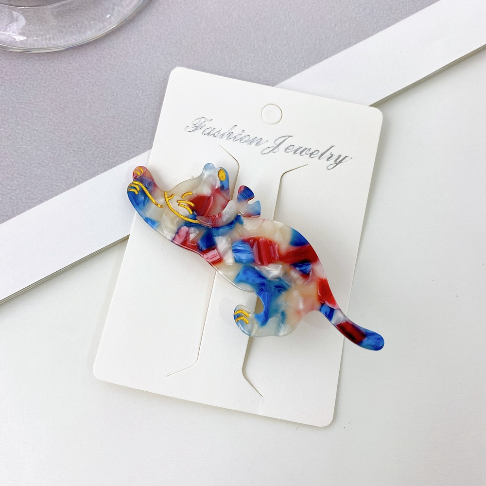 New Cute Cartoon Cat Hairpin Ribbon Acetate Fiber Hair Clips Bangs Duckbill Clip for Womans Girls Fashion Barrettes Hair Accessories 1373
