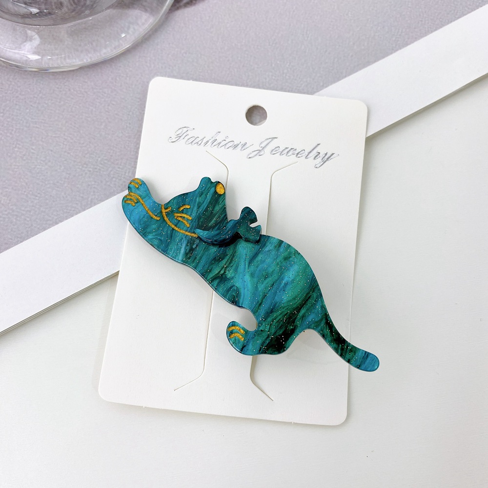 New Cute Cartoon Cat Hairpin Ribbon Acetate Fiber Hair Clips Bangs Duckbill Clip for Womans Girls Fashion Barrettes Hair Accessories 1373