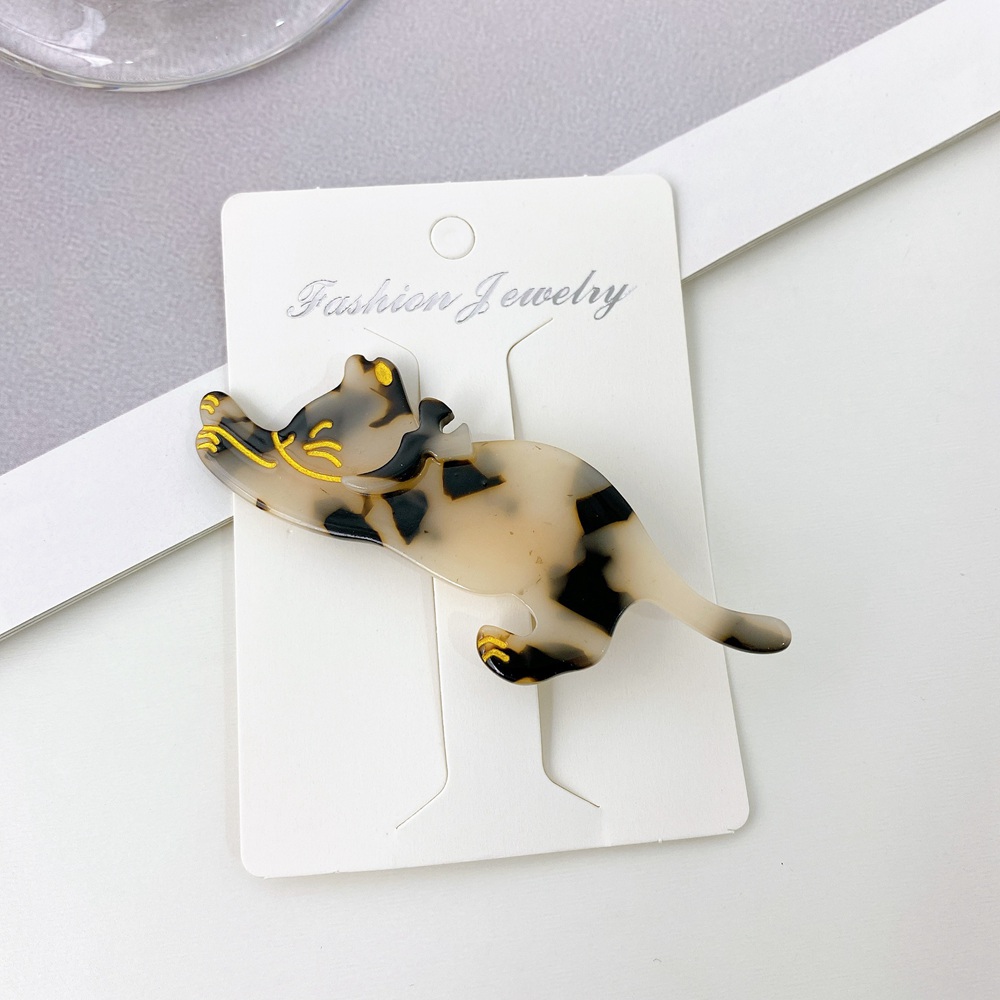 New Cute Cartoon Cat Hairpin Ribbon Acetate Fiber Hair Clips Bangs Duckbill Clip for Womans Girls Fashion Barrettes Hair Accessories 1373