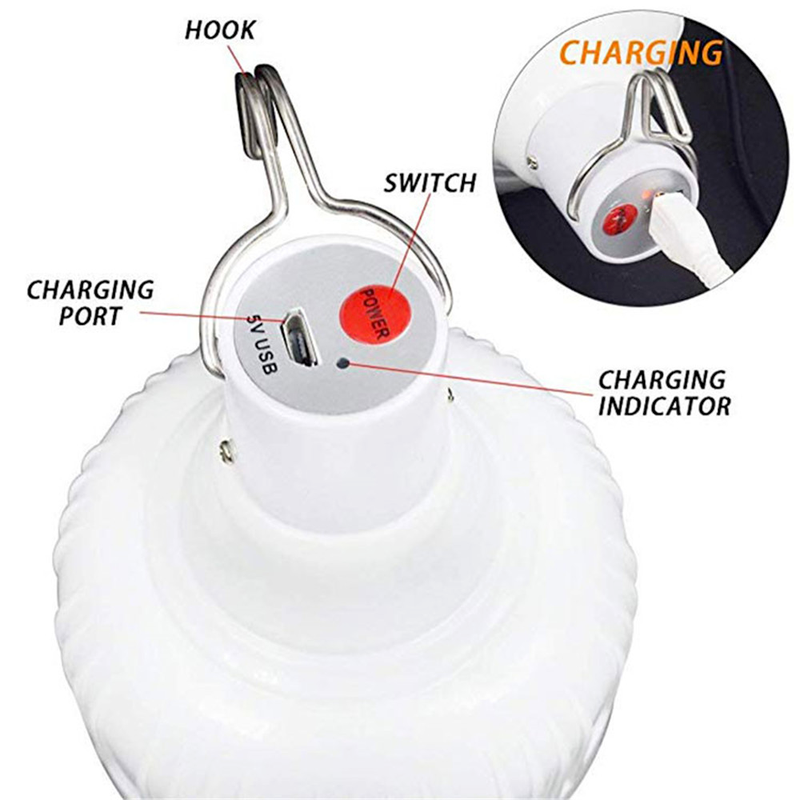 Portable Led Camping Lantern Outdoor Tent Lamp Mobile LED Lamp Bulbs Camping Lighting for Patio Porch Garden USB Light