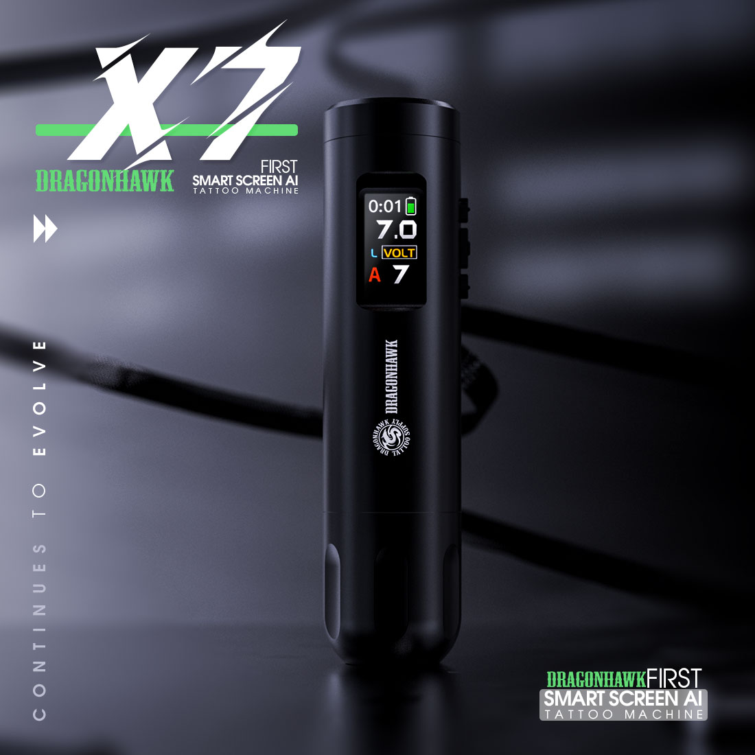Dragonhawk X7 Wireless Tattoo Machine Rotary Pen 1800mAh Changeable Battery Smart Gun WQP-012
Dragonhawk X7 Wireless Tattoo Machine Rotary Pen 1800mAh Changeable Battery Smart Gun WQP-012