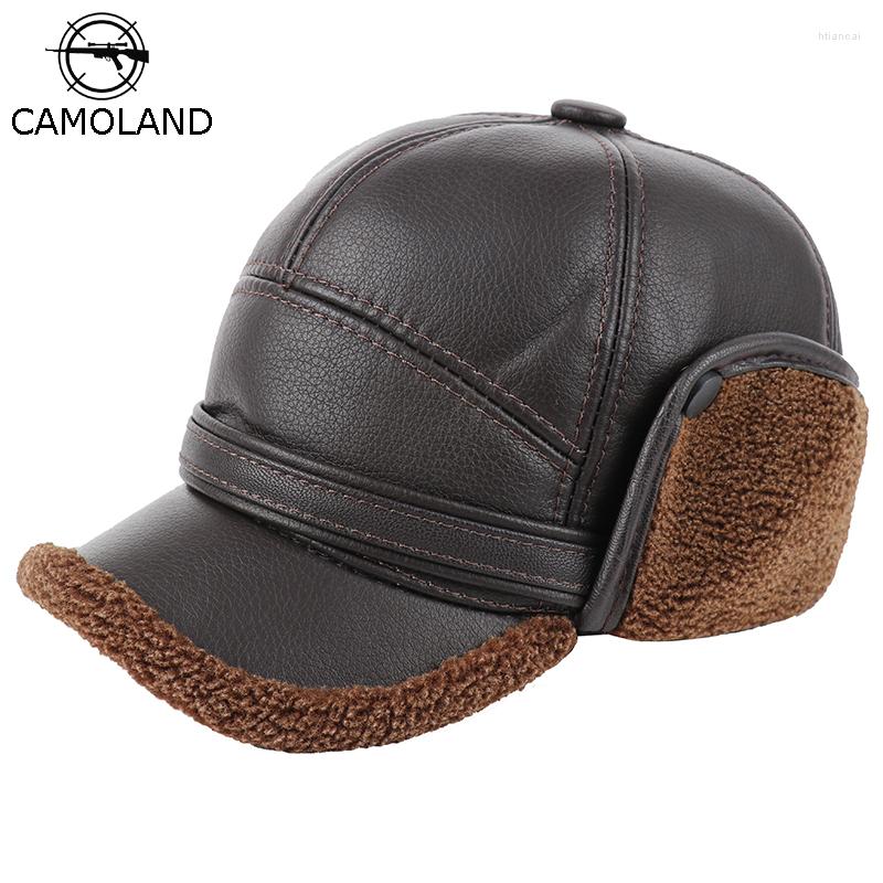 Berets CAMOLAND Winter Men PU Leather Bomber Hats Thicker Faux Fur Russia Hat Warm Baseball Cap With Ear Protection Classic Dad, Black
Berets CAMOLAND Winter Men PU Leather Bomber Hats Thicker Faux Fur Russia Hat Warm Baseball Cap With Ear Protection Classic Dad, Black