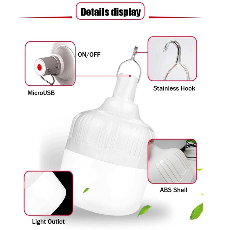 Portable Led Camping Lantern Outdoor Tent Lamp Mobile LED Lamp Bulbs Camping Lighting for Patio Porch Garden USB Light
