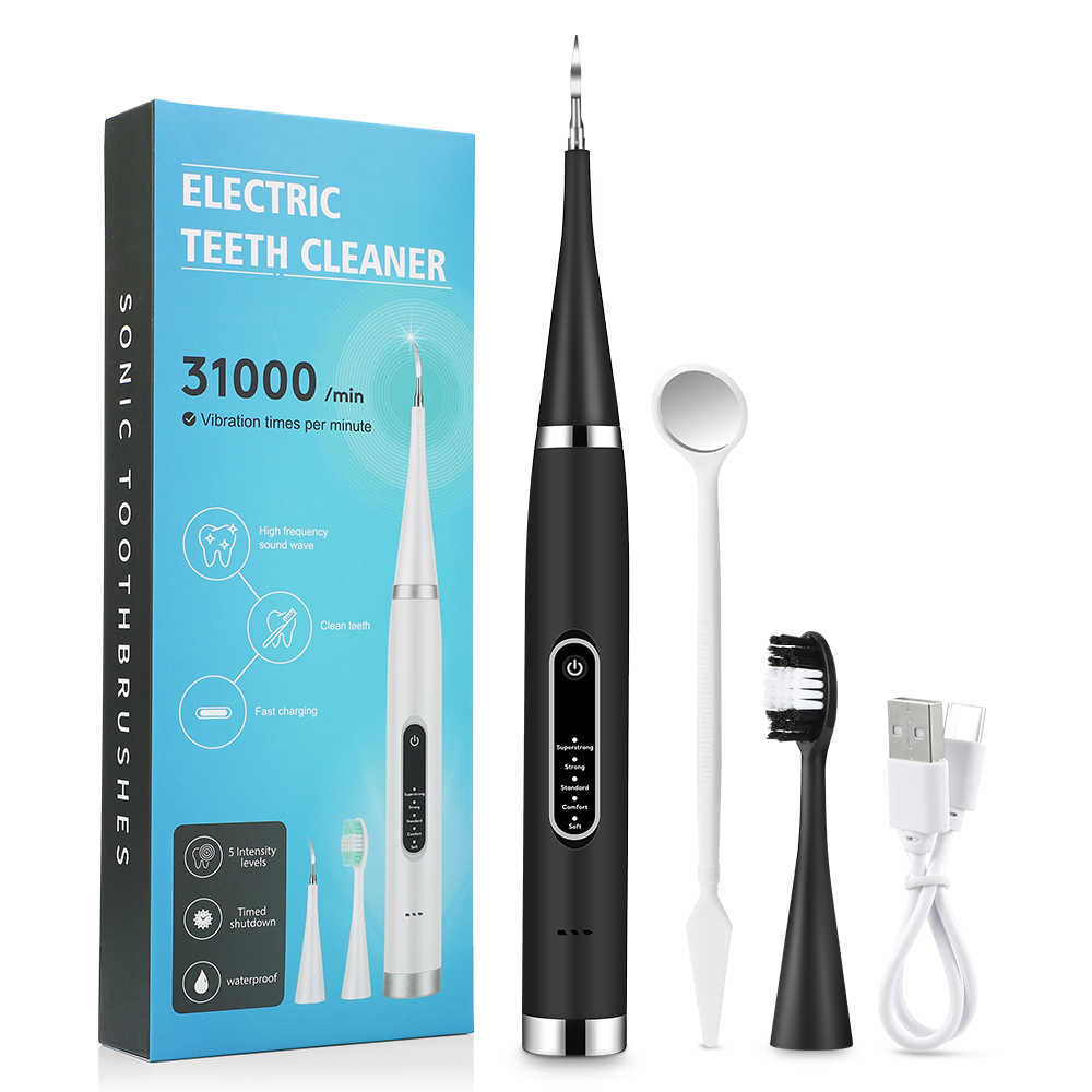 Other Hygiene Electric Teeth Tartar Cleaner Dental Sonic High Frequency Vibration Calculus Plaque Stains Removal Tooth Brush Whitening 221215