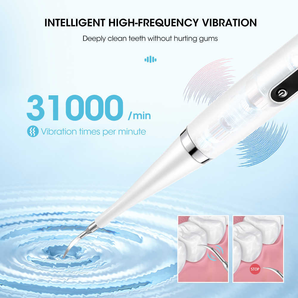 Other Hygiene Electric Teeth Tartar Cleaner Dental Sonic High Frequency Vibration Calculus Plaque Stains Removal Tooth Brush Whitening 221215