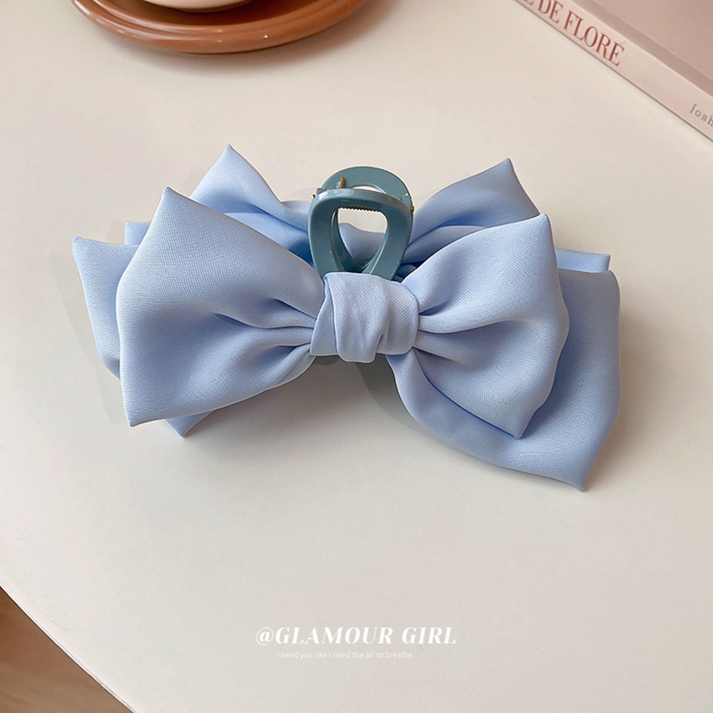 Elegant Lady White Pink Ribbon Bowknot Hair Claws Big Velvet Bow Hairs Clips Vintage Hair Accessories Korean Women Hairpins 1398