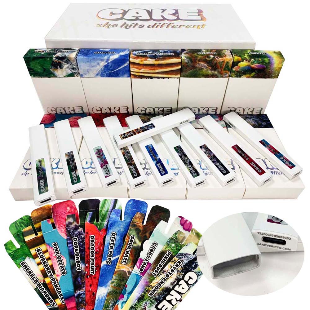 New Gen 5 Cake Disposable Vape Pens 280mah Rechargeable Battery 1.0ml Empty Vaporizer Pods Cartridges E cigarettes carts with packaging 10 flavors
New Gen 5 Cake Disposable Vape Pens 280mah Rechargeable Battery 1.0ml Empty Vaporizer Pods Cartridges E cigarettes carts with packaging 10 flavors