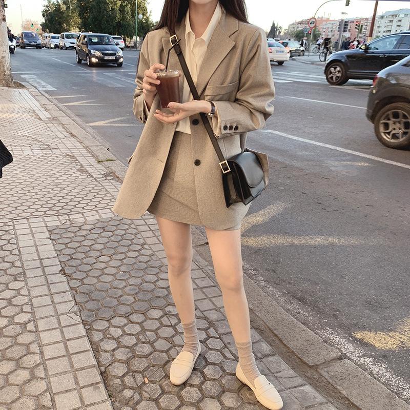 Two Piece Dress Office Lady Separately Women Costumes Sweet Solid Fall 2 Set Blazer And High Waist Skirt Jacket Suits SoldTwo