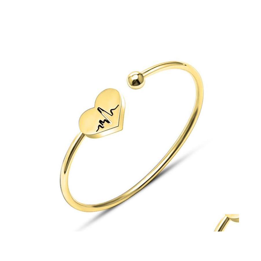 Bangle Ecg Stainless Steel Bracelet Bangles Gold Plated Open Cuff Heart Bracelets Nurse Doctor Jewelry Gift Drop Delivery Otrsk
Bangle Ecg Stainless Steel Bracelet Bangles Gold Plated Open Cuff Heart Bracelets Nurse Doctor Jewelry Gift Drop Delivery Otrsk