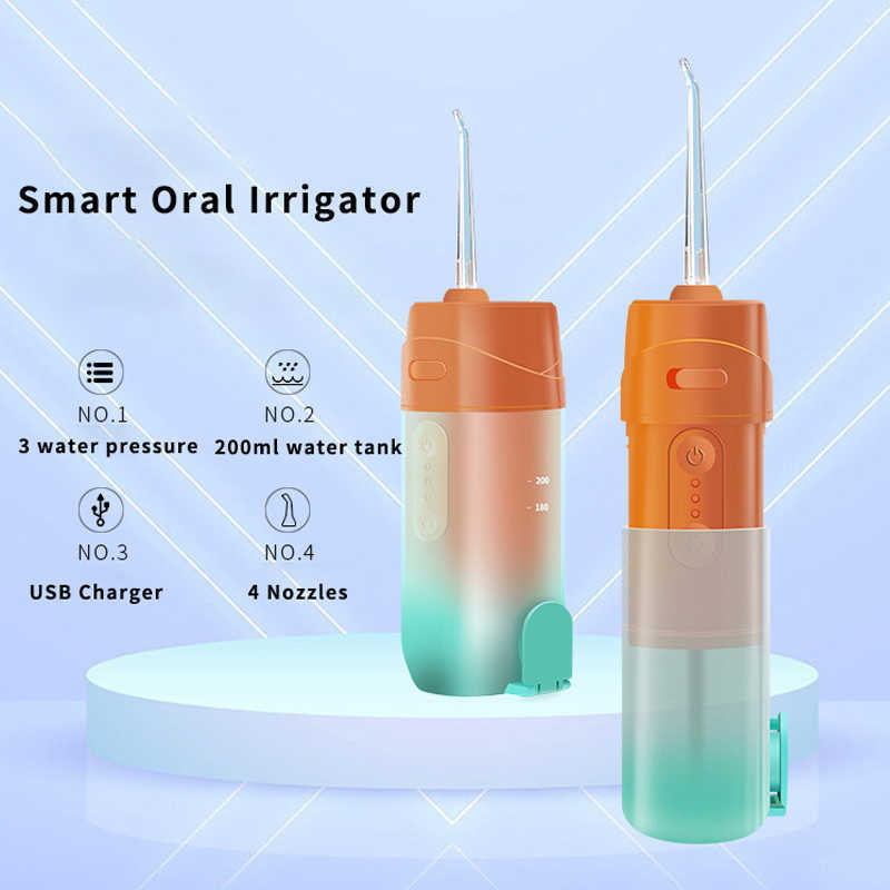 Oral Irrigators Other Hygiene Irrigator Rechargeable Portable Dental Water Jet proof 200ML Tank 4 Tips Flosser For Teeth Whitening Home Travel 221215