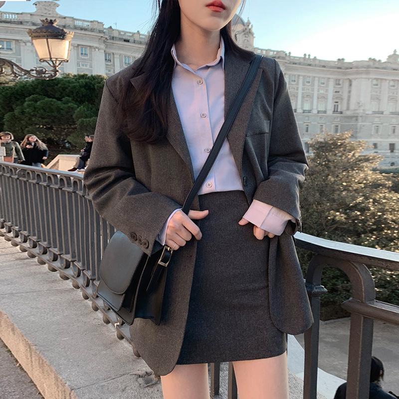 Two Piece Dress Office Lady Separately Women Costumes Sweet Solid Fall 2 Set Blazer And High Waist Skirt Jacket Suits SoldTwo