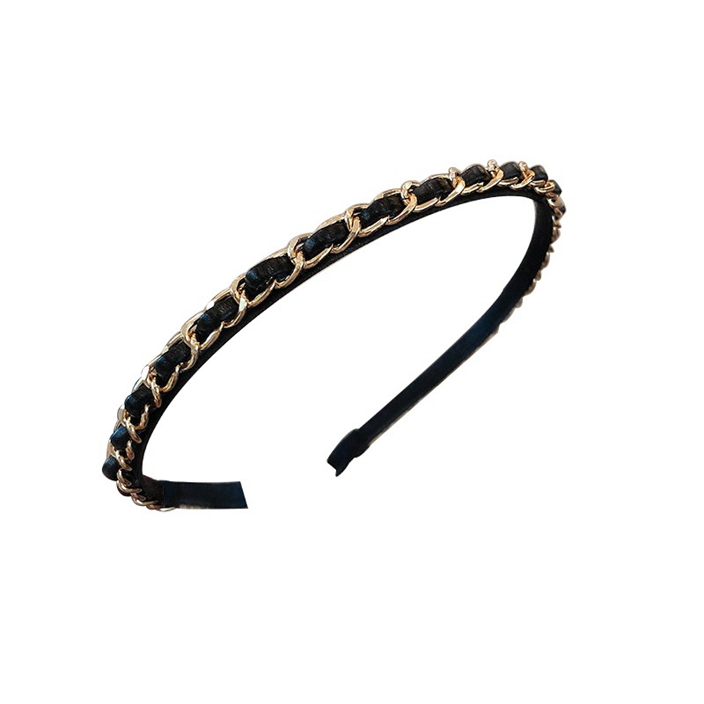 Fashion Women PU Metal Hair Bands Ribbon Headdress Headband Girls Hairband Hairs Hoop Female Hair Accessories Headwear 1389