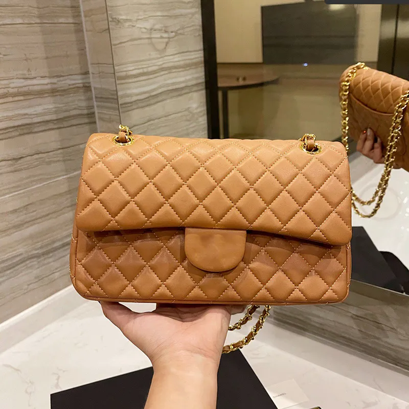 Womens Classic Double Flap Quilted Lambskin Shoulder Bags 5 Colors Chaoose Gold Metal Hardware Matelasse Chain Crossbody Purse Mutt Pochette Handbags 25X15CM, Red
Womens Classic Double Flap Quilted Lambskin Shoulder Bags 5 Colors Chaoose Gold Metal Hardware Matelasse Chain Crossbody Purse Mutt Pochette Handbags 25X15CM, Red