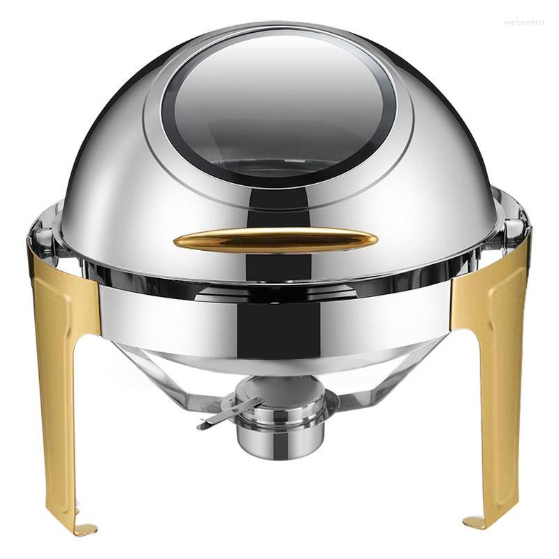 Dinnerware Sets Deluxe Buffet Stainless Steel Round Roll Top Chafer / Chafing Dish 6.8Liter - Gold Stand With Glass Window, Green
Dinnerware Sets Deluxe Buffet Stainless Steel Round Roll Top Chafer / Chafing Dish 6.8Liter - Gold Stand With Glass Window, Green
