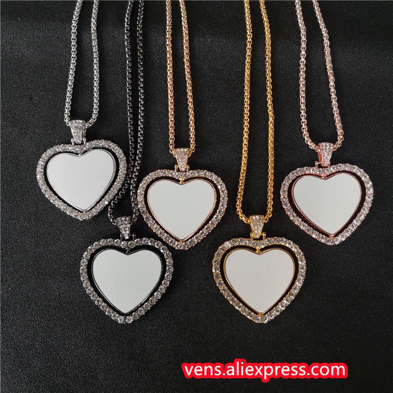 Pendant Necklaces Sublimation Blank Heart Shape Pendants Transfer Printing Jewelry Consumables Two Sided 10pcs/lot
Pendant Necklaces Sublimation Blank Heart Shape Pendants Transfer Printing Jewelry Consumables Two Sided 10pcs/lot