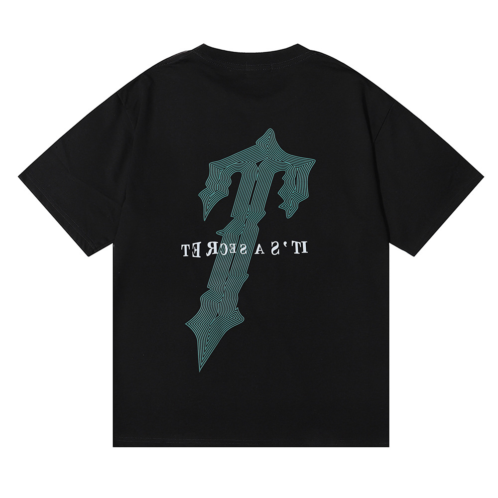 2023 Men's T-Shirts Trendy Trapstar Irregular Letter Printing 100% Cotton Double Yarn Loose Short Sleeve T-shirt for Men and Women, Black star 005
2023 Men's T-Shirts Trendy Trapstar Irregular Letter Printing 100% Cotton Double Yarn Loose Short Sleeve T-shirt for Men and Women, Black star 005